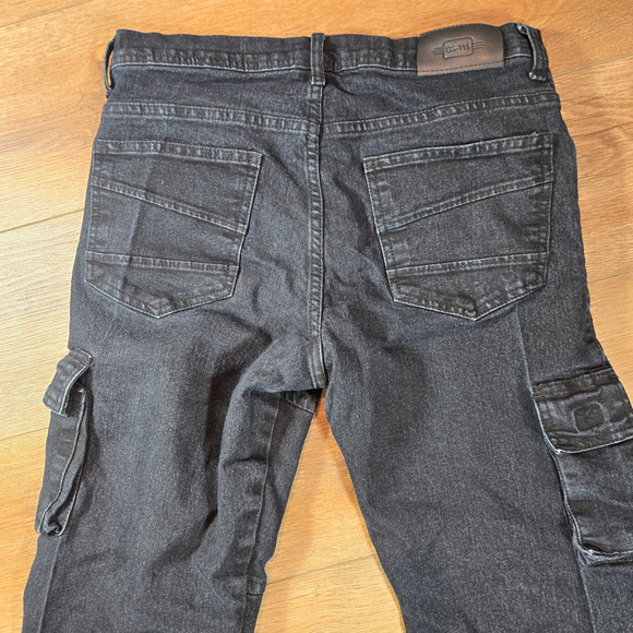 GS-115 Jeans Women’s Size 14 Black Distressed Denim Premium Casual Logo Pockets - Picture 9 of 11